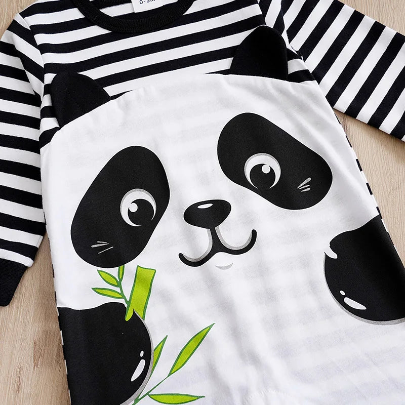 Romper Cotton comfort long sleeve Bodysuits Three-dimensional panda