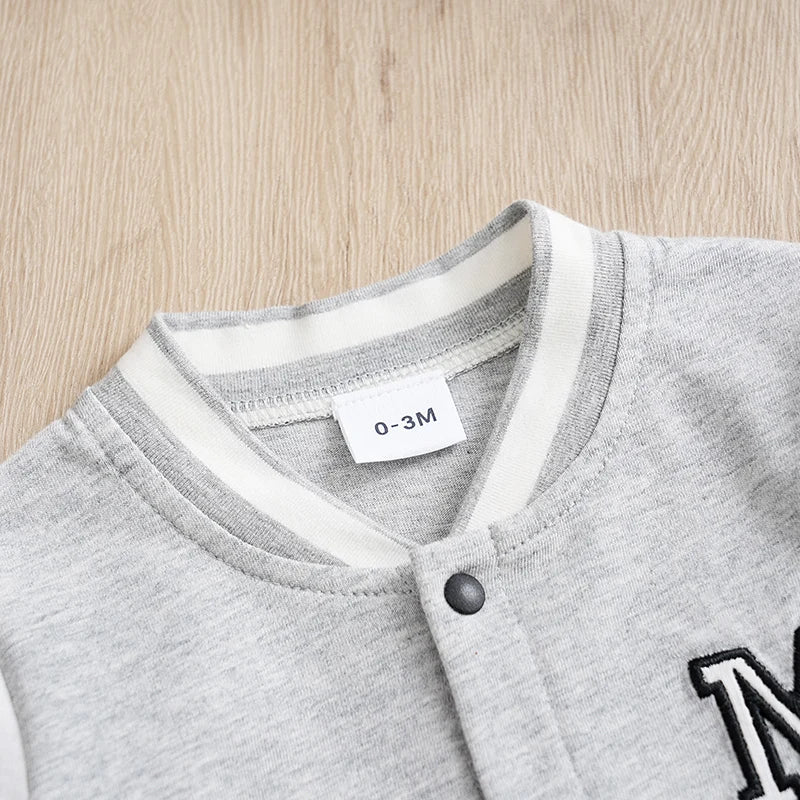 Baseball Suit Long Sleeved Baby Bodysuit