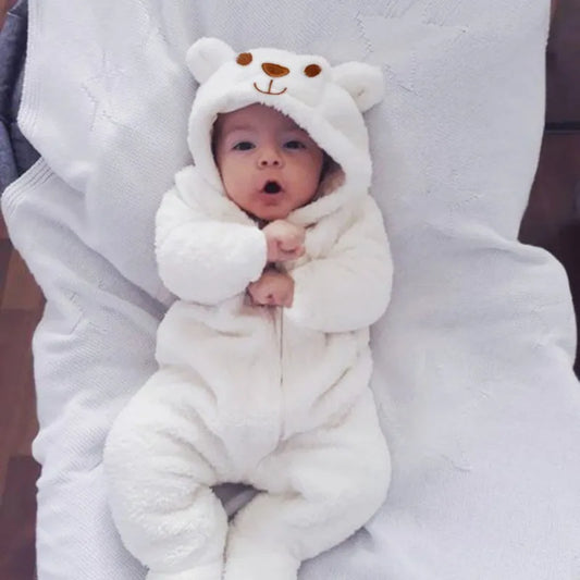 Winter Baby Rompers Pajamas Cotton Zipper Jumpsuit