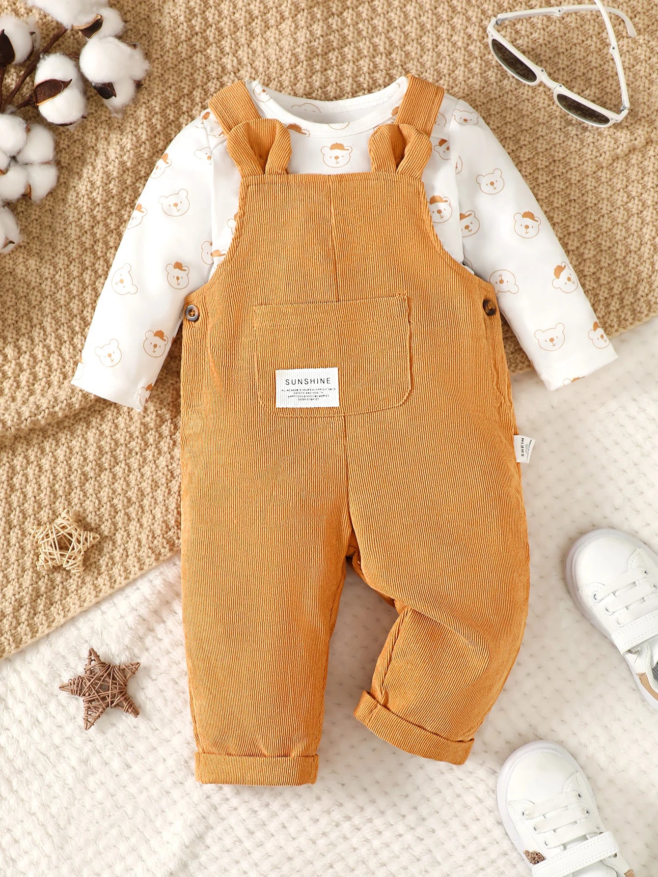 Sleepy Bear Bodysuit & Overall - 2pcs