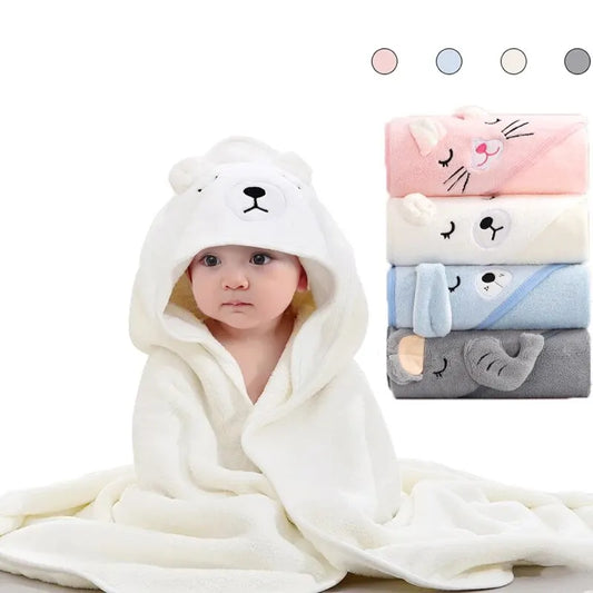 Hooded Baby Bathrobe & Swaddle Blanket