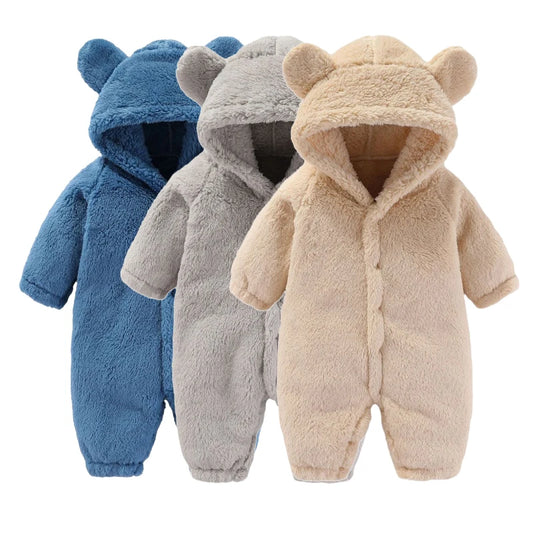 Rompers Winter Hooded Overall Jumpsuits - 0-12M Newborn Baby