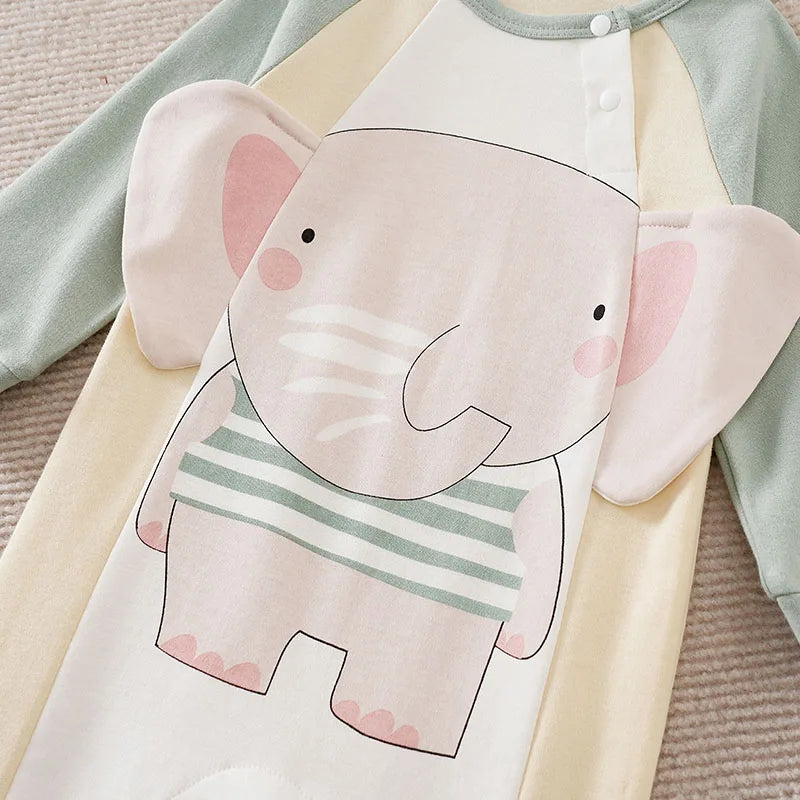 Baby Jumpsuit Cute 3D Elephant Long Sleeved Newborn Clothes