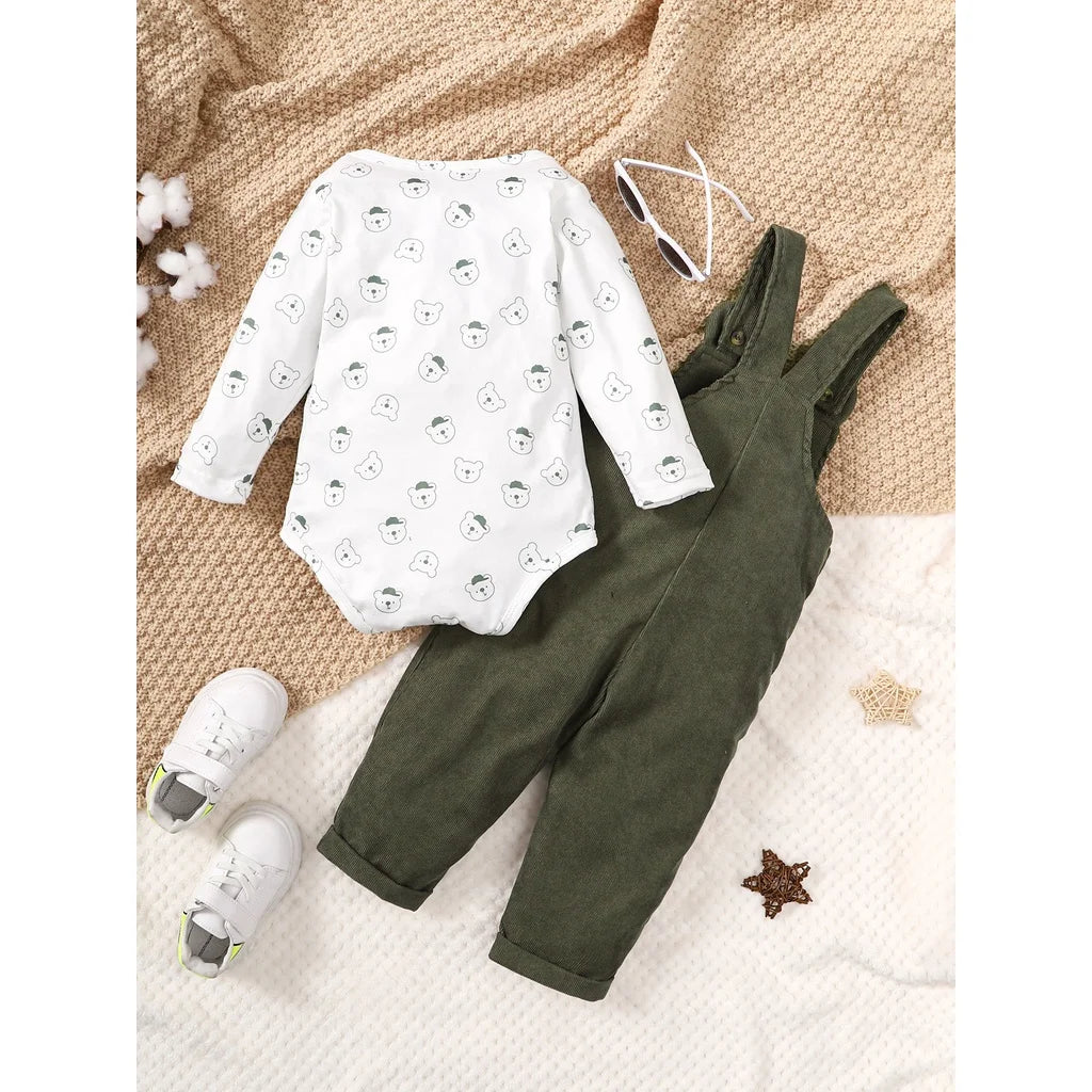 Sleepy Bear Bodysuit & Overall - 2pcs