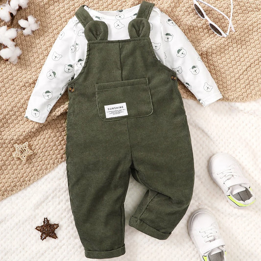 Sleepy Bear Bodysuit & Overall - 2pcs